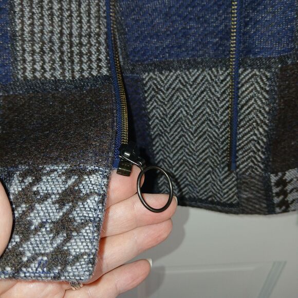 BCBGMAXAZRIA Patchwork Wool Blend Jacket Coat Moto Style Size XS - Picture 15 of 16